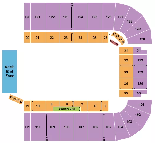 seating chart for Albertsons Stadium - Monster Trucks - eventticketscenter.com