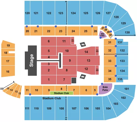 seating chart for Albertsons Stadium - Post Malone - eventticketscenter.com