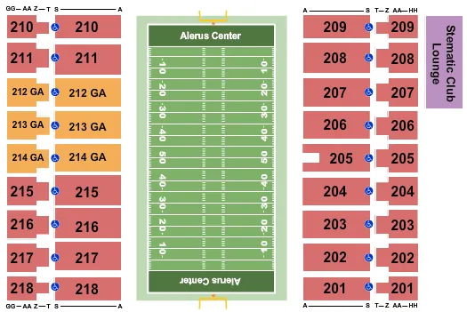 seating chart for Alerus Center - Football - eventticketscenter.com