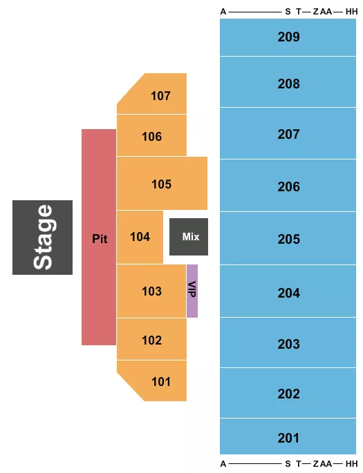 seating chart for Alerus Center - The Red Clay Strays - eventticketscenter.com