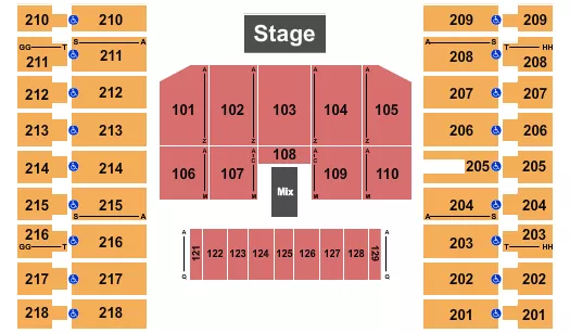 seating chart for Alerus Center - Theatre 5 - eventticketscenter.com