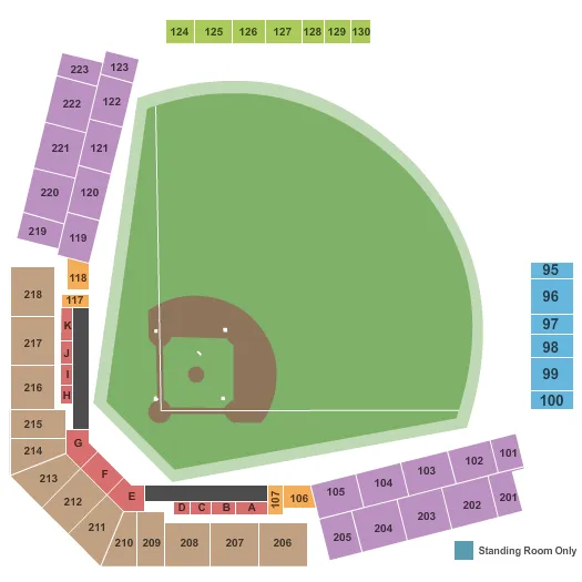 seating chart for Alex Box Stadium - Baseball - eventticketscenter.com