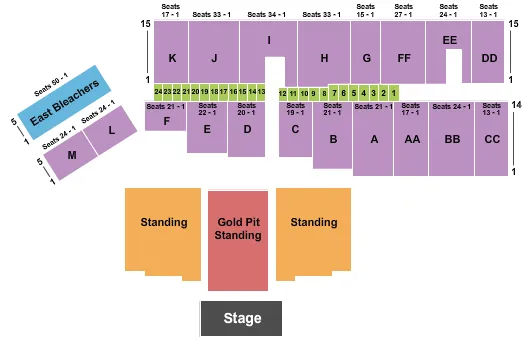 seating chart for Allegan County Fair - Endstage Standing & Gold Standing - eventticketscenter.com