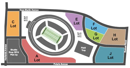 seating chart for Allegiant Stadium Parking Lots - Parking - eventticketscenter.com