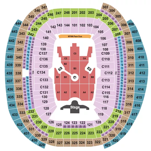 seating chart for Allegiant Stadium - Ed Sheeran - eventticketscenter.com