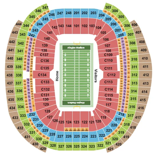 seating chart for Allegiant Stadium - Football - eventticketscenter.com