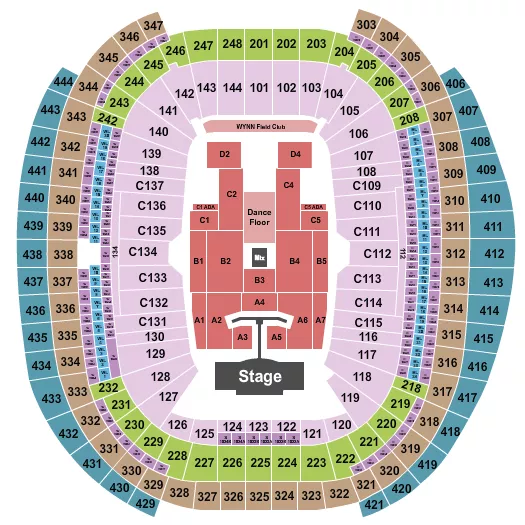seating chart for Allegiant Stadium - Pink - eventticketscenter.com