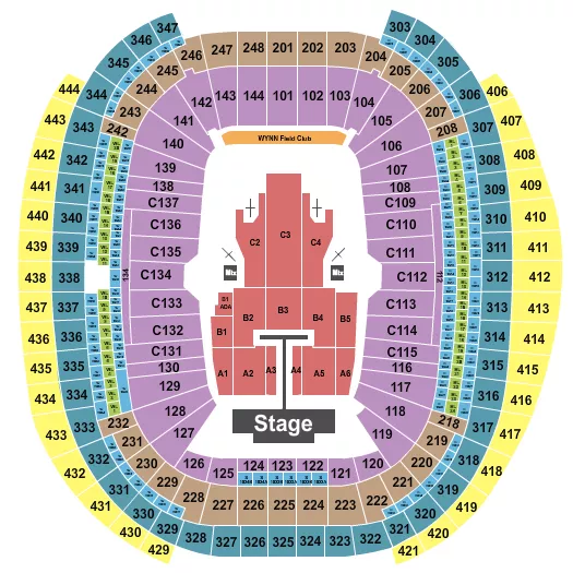 seating chart for Allegiant Stadium - Post Malone - eventticketscenter.com