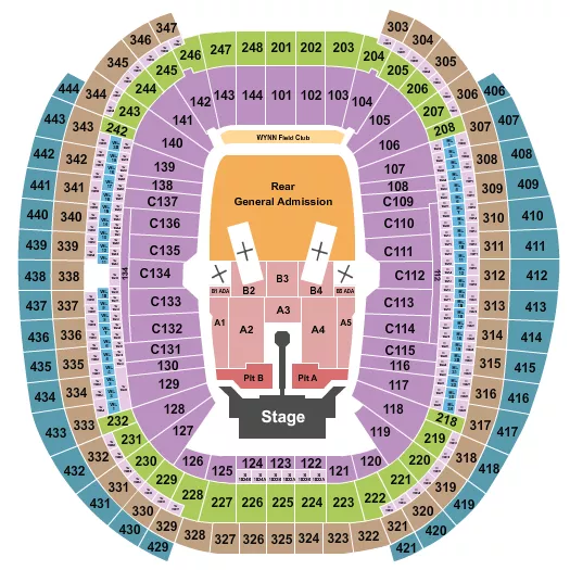 seating chart for Allegiant Stadium - Rolling Stones 2 - eventticketscenter.com