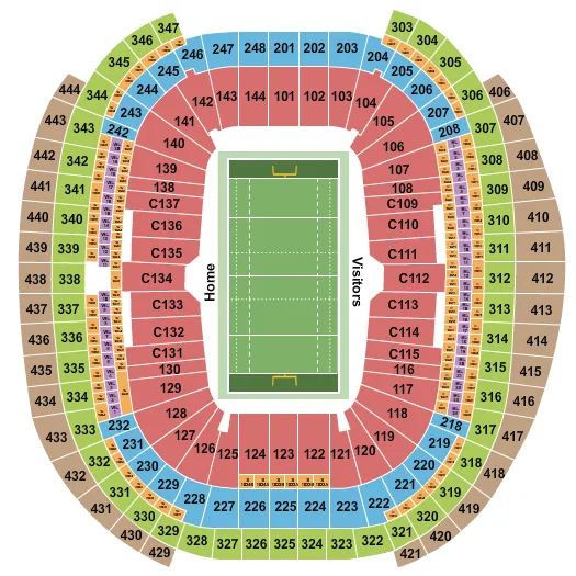 seating chart for Allegiant Stadium - Rugby - eventticketscenter.com