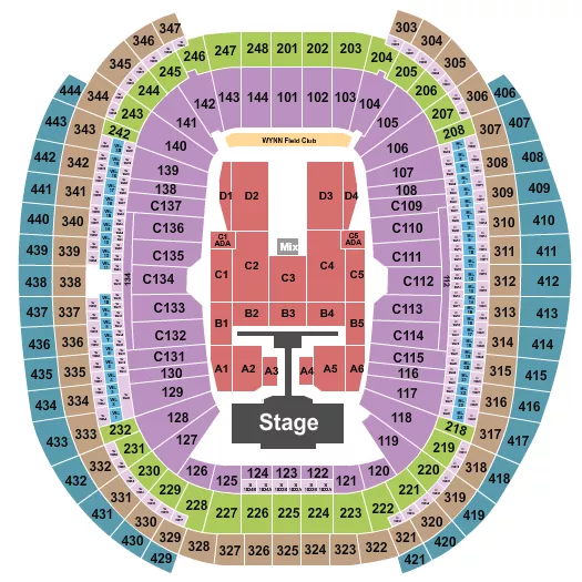 seating chart for Allegiant Stadium - TWICE - eventticketscenter.com