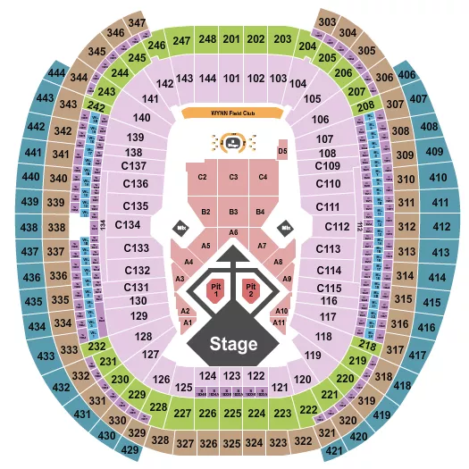 seating chart for Allegiant Stadium - Usher - eventticketscenter.com