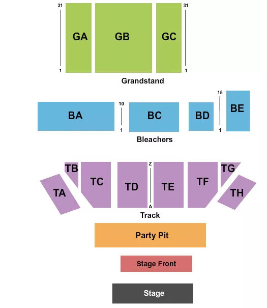 seating chart for Allen County Fairgrounds - OH - Endstage Stage Front - eventticketscenter.com