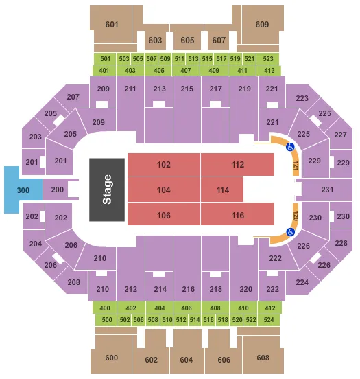 seating chart for Allen County War Memorial Coliseum - Endstage 2 - eventticketscenter.com