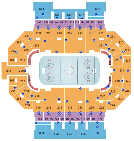 seating chart for Allen County War Memorial Coliseum - Hockey - eventticketscenter.com