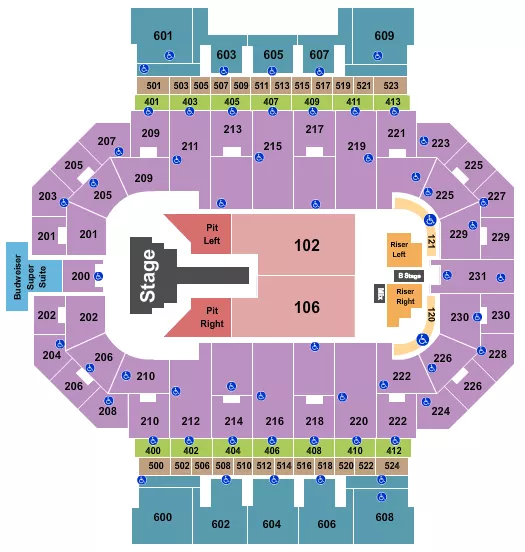 seating chart for Allen County War Memorial Coliseum - Brandon Lake - eventticketscenter.com