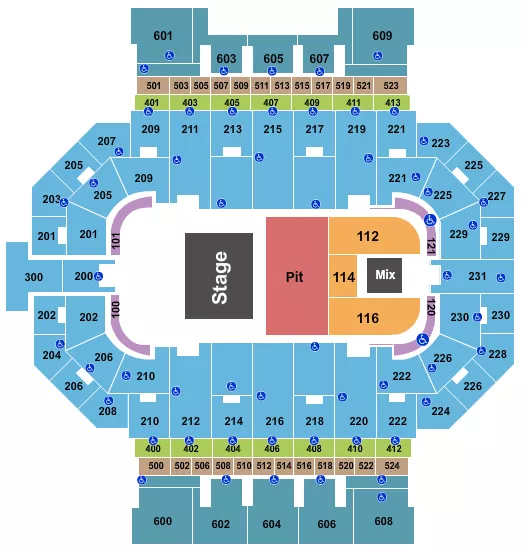 seating chart for Allen County War Memorial Coliseum - Coheed and Cambria - eventticketscenter.com