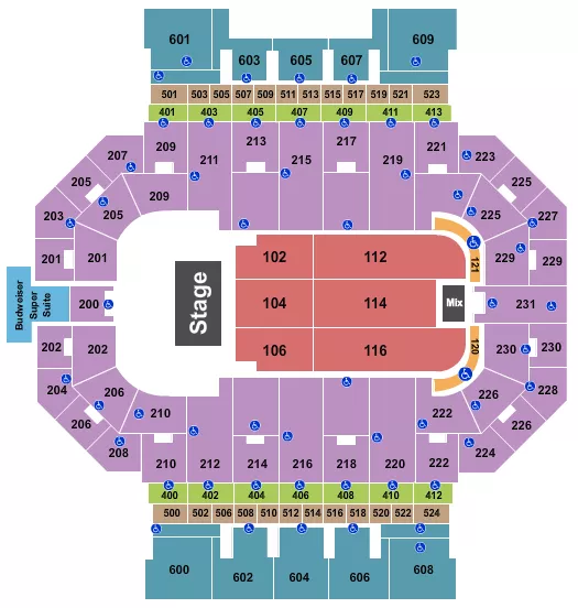 seating chart for Allen County War Memorial Coliseum - Comedy - eventticketscenter.com