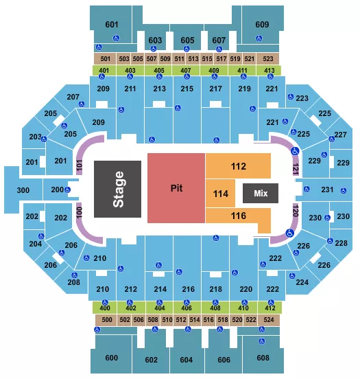 seating chart for Allen County War Memorial Coliseum - Endstage Pit - eventticketscenter.com