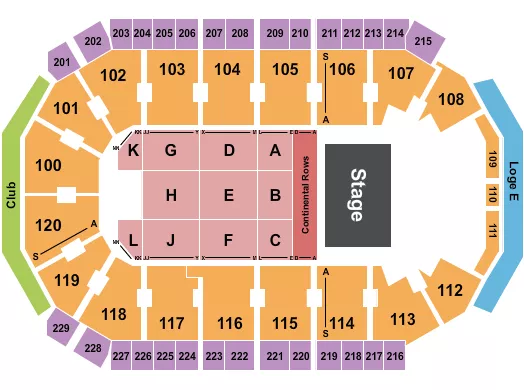 seating chart for Credit Union of Texas Event Center - Endstage Cont 2 - eventticketscenter.com