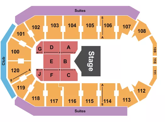 seating chart for Credit Union of Texas Event Center - Half House 3 - eventticketscenter.com
