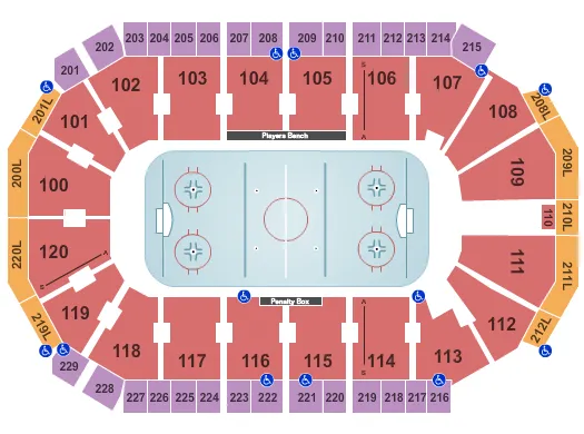 seating chart for Credit Union of Texas Event Center - Hockey - eventticketscenter.com