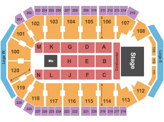 seating chart for Credit Union of Texas Event Center - Panic at the Disco - eventticketscenter.com