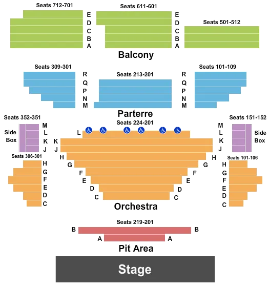 seating chart for Allen Theatre - Endstage 3 - eventticketscenter.com