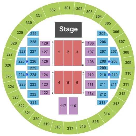 seating chart for Alliant Energy Center - Veterans Memorial Coliseum - Endstage 2 - eventticketscenter.com