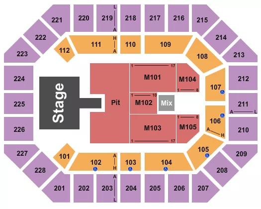 seating chart for Alliant Energy PowerHouse - Brantley Gilbert - eventticketscenter.com