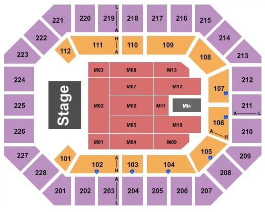 seating chart for Alliant Energy PowerHouse - Endstage 3 - eventticketscenter.com