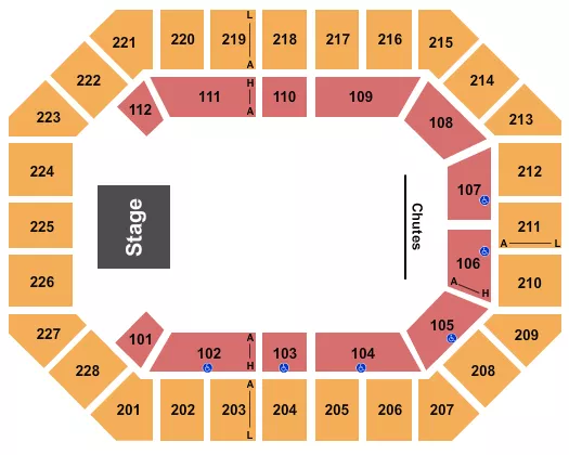 seating chart for Alliant Energy PowerHouse - Rodeo 2 - eventticketscenter.com