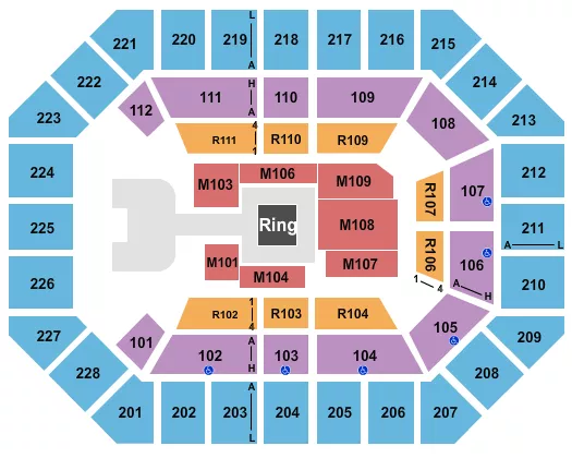 seating chart for Alliant Energy PowerHouse - WWE 2 - eventticketscenter.com