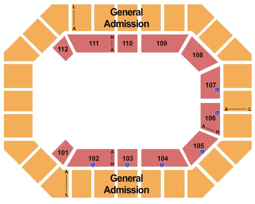 seating chart for Alliant Energy PowerHouse - Wrestling - eventticketscenter.com