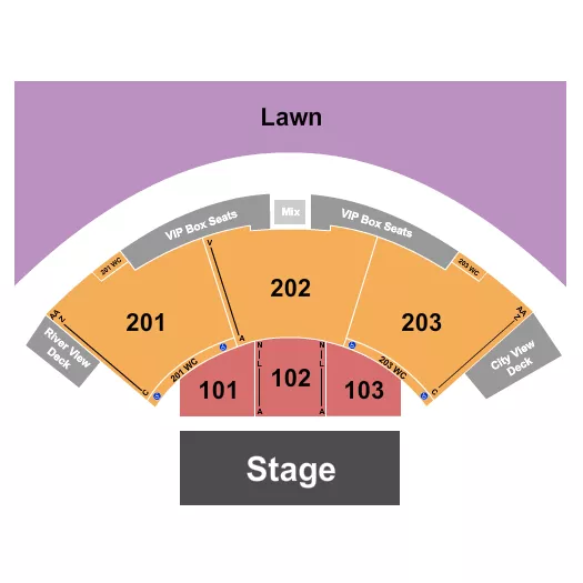seating chart for Allianz Amphitheater at Riverfront - Kehlani - eventticketscenter.com