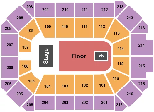 seating chart for Allstate Arena - Endstage GA Floor 2 - eventticketscenter.com