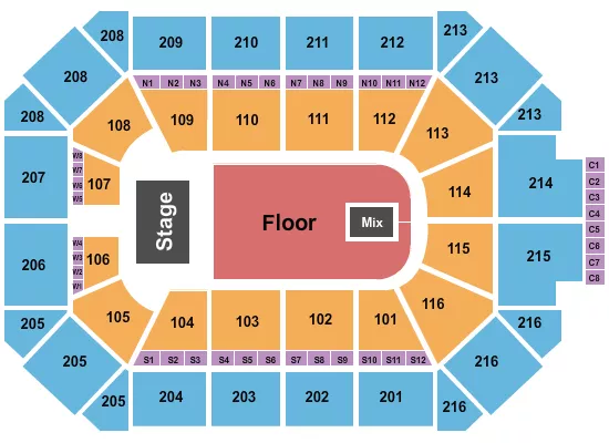 seating chart for Allstate Arena - Endstage GA Floor 2 - eventticketscenter.com