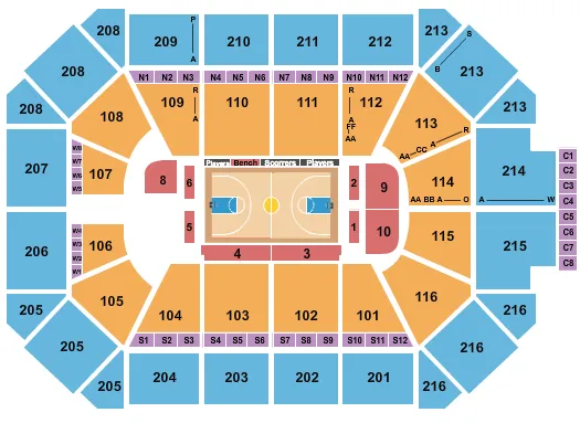 seating chart for Allstate Arena - Harlem Globetrotters - eventticketscenter.com