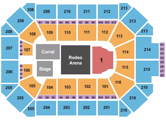seating chart for Allstate Arena - Rodeo 1 - eventticketscenter.com