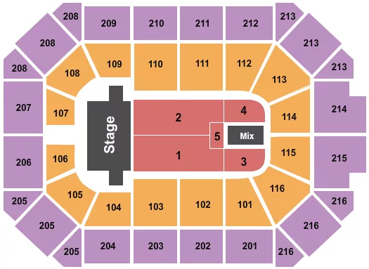 seating chart for Allstate Arena - TSO 2023 - eventticketscenter.com