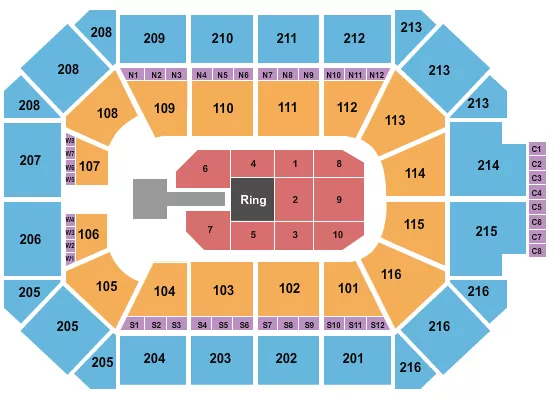 seating chart for Allstate Arena - WWE - eventticketscenter.com