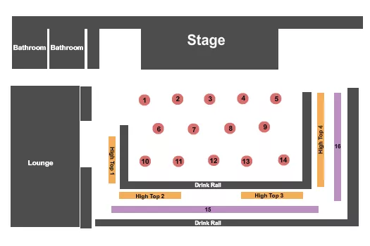 seating chart for Almost Famous Wine Lounge - Tables - eventticketscenter.com