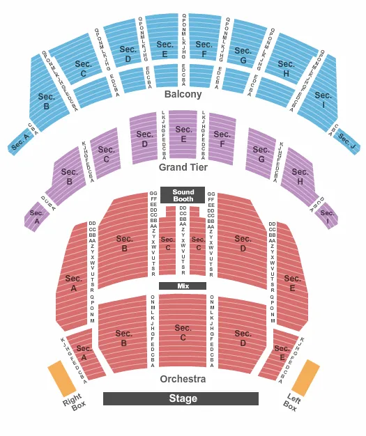 seating chart for Altria Theater - Richmond - Endstage 3 - eventticketscenter.com