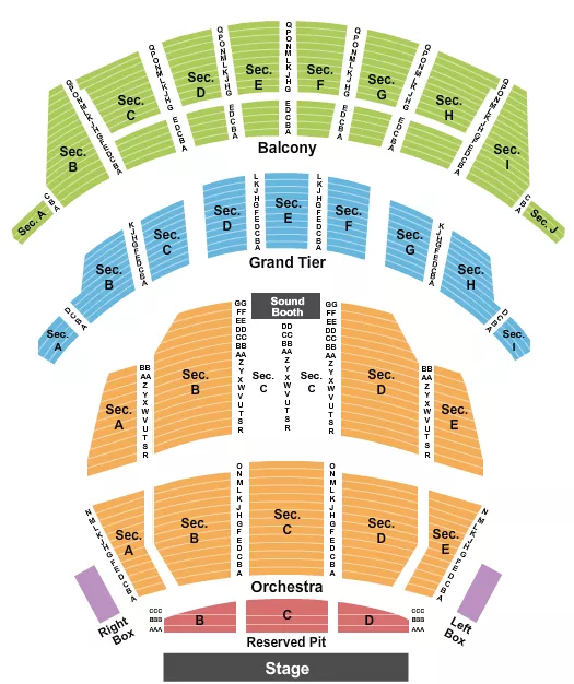 seating chart for Altria Theater - Richmond - Endstage Reserved Pit 2 - eventticketscenter.com