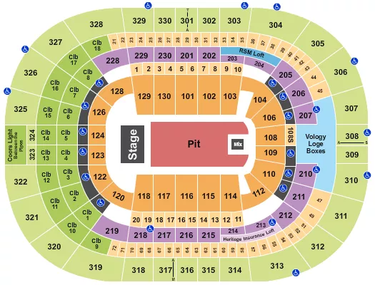 seating chart for Benchmark International Arena - Endstage Full Pit - eventticketscenter.com