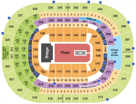 seating chart for Benchmark International Arena - Endstage GA Floor 2 - eventticketscenter.com