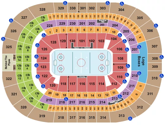 Tampa Bay Lightning Amalie Arena Team Colors Seating Chart - Vintage H