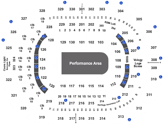 seating chart for Amalie Arena - Performance Area - eventticketscenter.com