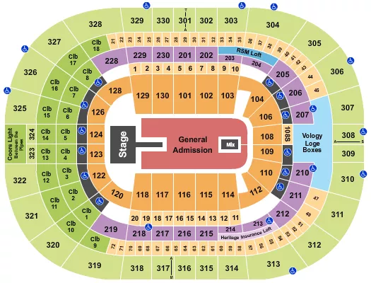 Tampa Bay Lightning Amalie Arena Team Colors Seating Chart - Vintage H