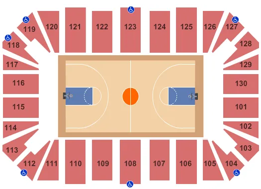seating chart for Amarillo Civic Center - Basketball - eventticketscenter.com